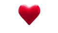 Red heart thumping on white background