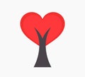 Red heart tree icon Royalty Free Stock Photo