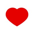 Vector Red heart flat icon on white background