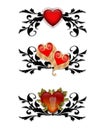 Red Heart tribal Design elements Royalty Free Stock Photo