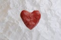 Levitating red ballRed heart for Valentine`s day
