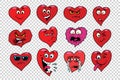 Red heart Valentine set of characters Royalty Free Stock Photo