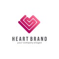 Red heart - vector logo template. Design element. Charity and philanthropy.