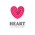 Red heart - vector logo template. Design element. Medicine and health care concept. Charity and philanthropy.