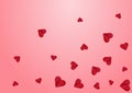 Red Heart Vector Pink  Backgound. Birthday Hearts Royalty Free Stock Photo