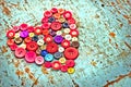Red heart from Vintage buttons