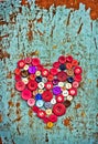 Red heart from Vintage buttons