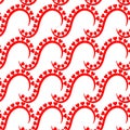 Red Heart Swirls Seamless Pattern