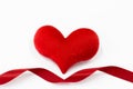 Red heart on white background, Heart Shaped ,valentines day conc