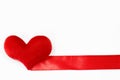 Red heart on white background, Heart Shaped ,valentines day conc