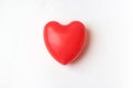 Red heart on white background. Love, care, and Valentine Day Concept. World heart health day idea Royalty Free Stock Photo