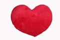 Red heart on white background