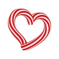 Red heart on a white background. Optical illusion of 3D three-dimensional volume. vector Royalty Free Stock Photo