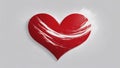 red heart on a white background _A red heart with a brushstroke texture and a white outline. The heart is bold and expressive,