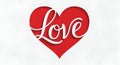 Red Heart with White Love Typography image photo Royalty Free Stock Photo