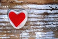 Red heart on white stone Royalty Free Stock Photo
