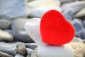 Red heart on a white stone Royalty Free Stock Photo