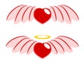 Red heart and wings