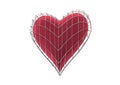 red heart in wireframe jail 3d illustration