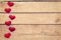 Red heart on wood background with space. vintage toned. Royalty Free Stock Photo