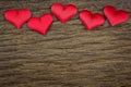 Red heart on the wood floor Royalty Free Stock Photo