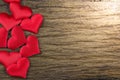 Red heart on the wood floor Royalty Free Stock Photo