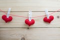 Red heart on wooden background Royalty Free Stock Photo