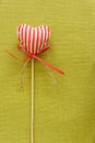 Red heart on wooden stick Royalty Free Stock Photo