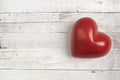 Red heart on a wooden table Royalty Free Stock Photo