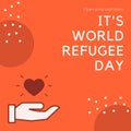Red Heart World Refugee Day Social Media Graphic