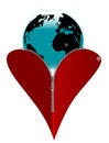 Love Earth Isolated Zipper Heart Royalty Free Stock Photo