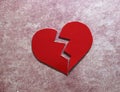 Red heartbreak / broken heart or divorce