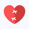 Red heartbreak or broken heart