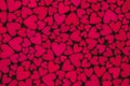 Red hearts background, full-frame shot, heart-shaped decor, Valentines texture backgrounds Royalty Free Stock Photo