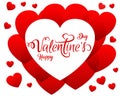 Red hearts, beautiful concept of Valentines day - vector