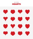 16 red hearts