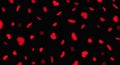 Red hearts on a black background, falling hearts, blurred bokeh background, heart, holiday, love, black, stratified, many hearts,