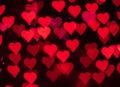 Red hearts bokeh as background for Valentine's day Royalty Free Stock Photo