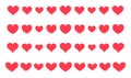 Red hearts border patterns for design