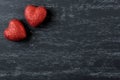 Red Hearts on a Chalkboard