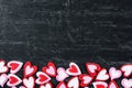 Red Hearts on a Chalkboard