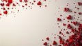 Red Hearts on Cream Background.AI generated image Royalty Free Stock Photo