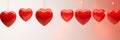 Red hearts on defocused gradient background banner. Valentine's Day. Panoramic web header. Wide screen wallpaper Royalty Free Stock Photo