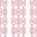Red Hearts Diamond Seamless Chain Pattern on White Royalty Free Stock Photo