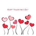 Red hearts flower. Happy Valentine`s day Royalty Free Stock Photo