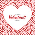 Red Hearts Frame Background for Valentines Day Design Vector Card