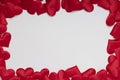 Red hearts  frame with white background, valentine day and  love concept Royalty Free Stock Photo