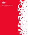 Red hearts futuristic random size on white background