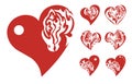 Red hearts icons Royalty Free Stock Photo