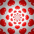 Red hearts infinity background